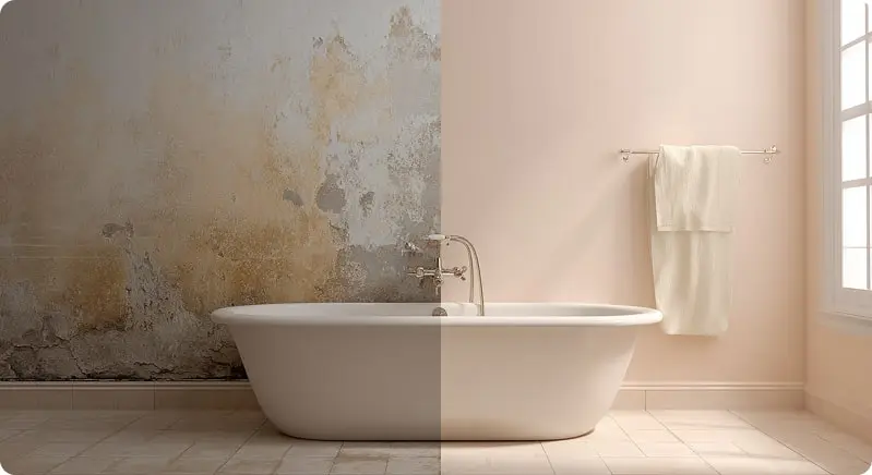 To summarize, painting a bathroom is a task that requires care and accuracy.